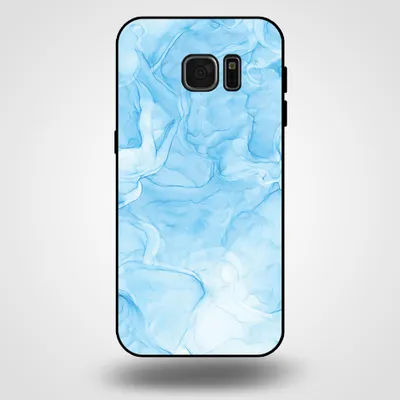 Produktbild von Smartphonica Handytasche für Samsung Galaxy S7 Edge mit Marmordruck - TPU Rückseitenschutzhülle Marmordesign - Hellblau