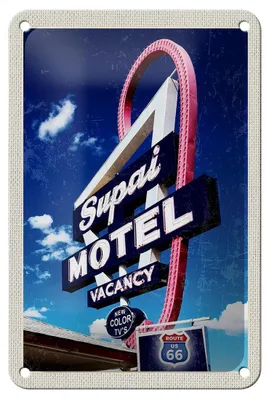 Produktbild von Blechschild Reise 12x18cm Amerika USA Route 66 Supai Motel Schild