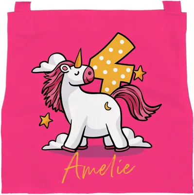Produktbild von personalisierte Kinderschürze Einhorn mit Namen Alter Geschenk Geburtstag (3-6 Jahre) Kochschürze/Backschürze Kinder SpecialMe 4 Jahre pink 6-10 Jahre