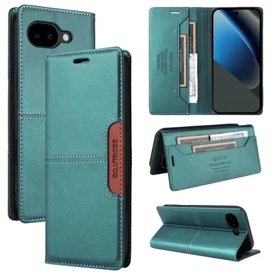 Produktbild von Handyhülle für Google Pixel 10A Hülle, Leder Flip Wallet Kartenfach Stand Schutzhülle Grün