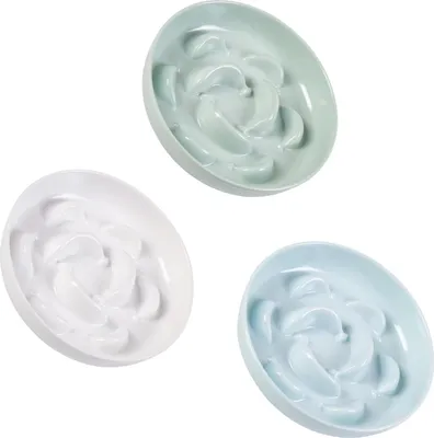 Productafbeelding van Anti-schrokbak voor katten - set van 3 - melamine - 16 cm - pastelkleuren - antislip