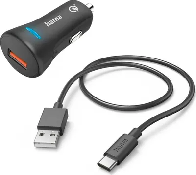 Produktbild von Auto-Schnellladegerät mit Ladekabel USB-C, 19,5 W, 1,5 m, Schwarz (00201615)