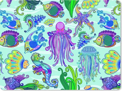 Produktbild von MuchoWow® Mauspad Mousepad Tiere - Regenbogen - Fische - Muster 23x19 cm - Mousepads - Maus Mat - Pad - Mausunterlage - Schreibtischunterlage - Mauspad