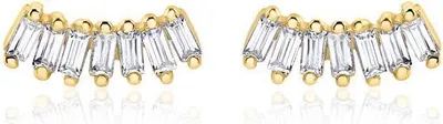 Produktbild von Vergoldete 925er Silber Ohrstecker mit Zirkonia von JEWLIX