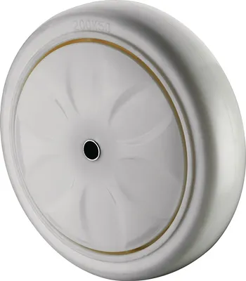 Imagen del producto de Rueda de repuesto, diámetro 100 mm, capacidad de carga 300 kg, color blanco, diámetro del eje 12,5 mm, longitud del buje 59 mm, marca BS ROLLEN