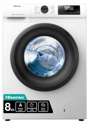 Zdjęcie produktu dla Hisense WF1Q8041BW, Od przodu, 8 kg, B, 74 dB, 1400 RPM, A