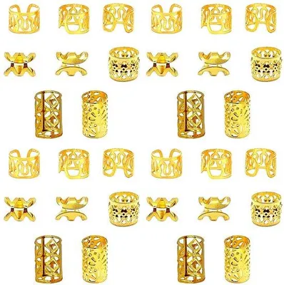 Produktbild von Goldene Haarringen 100 Stück für Vlechten und Dreadlocks