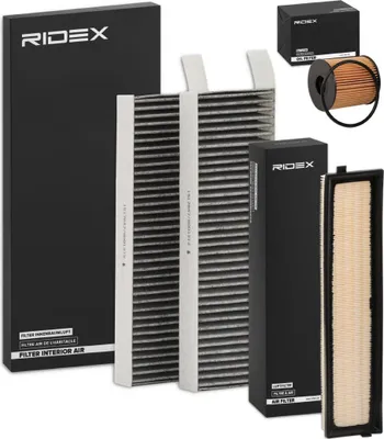 Produktbild von RIDEX Filterset Inspektionspaket Filtersatz für CITROËN BERLINGO (B9) passend für PEUGEOT 307 (3A/C) PARTNER Tepee PARTNER Kasten