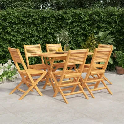 Immagine prodotto di Maison Exclusive - Set da pranzo da giardino in legno massello di teak, 7 pezzi