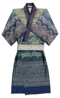 Produktbild von Bassetti Kimono aus 100% Baumwollsatin in der Farbe Grün V4, Größe: S-M - 9291747