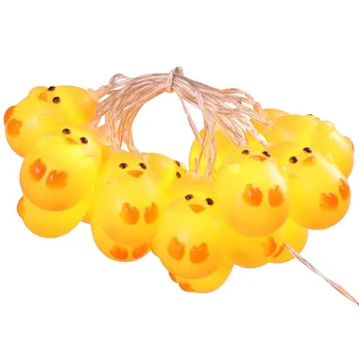 Produktbild von led-lichterkette ostern mit rissigen ostereiern, hasen, pilzen, schlüpfenden eiern und grünen blättern – dekorative beleuchtung für frühlingsfeste