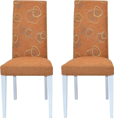 Produktbild von Polsterstuhl - Esszimmerstuhl 2er-Set Weiß/Braun