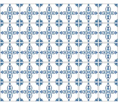 Produktbild von Selbstklebende Fliesenaufkleber für Küche und Bad – 30 Fliesenaufkleber „Delft Amersfoort“ – 30 Aufkleber 10 x 10 cm