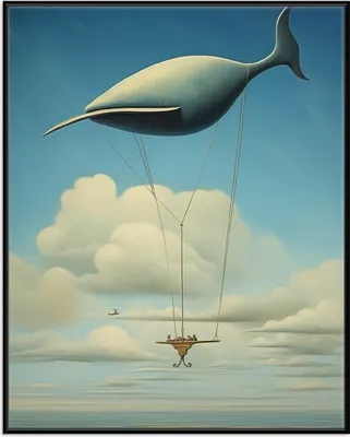 Produktbild von Wallario Wandbild Himmlische Segelfahrt, Größe: 40,30 x 50,30 cm, Poster mit schwarzem Aluminiumrahmen