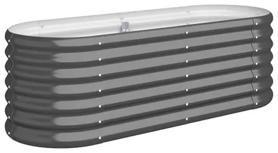 Productafbeelding van vidaXL Verhoogde plantenbak, verzinkt staal, 114x40x36 cm, antraciet
