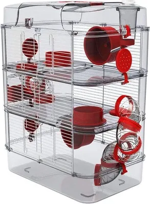 Productafbeelding van Famanu hamsterkooi met speelgoed - rattenkooi - hamsterhuis - knaagdierverblijf - knaagdierkooi