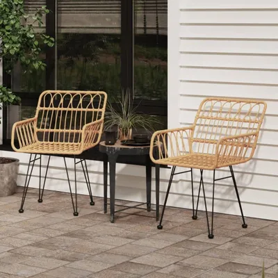 Produktbild von Krzesła ogrodowe 2 szt. z podłokietnikami 56x64x80 cm PE rattan