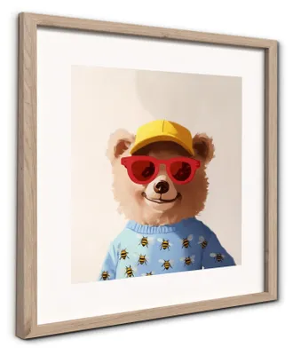 Produktbild von STYLER Wandbild 30x30 cm Lil Bear Modernpik Bärenbild Kinderbild Tierbild Wanddeko Kinderzimmer Wohnzimmer Design