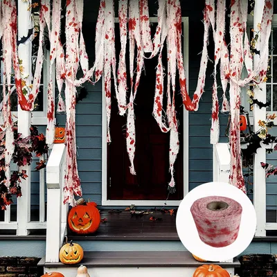 Halloween-Blutgaze 10 m, 8 cm breit, für gruselige Dekoration