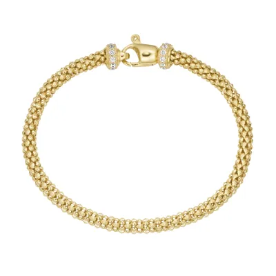 Produktbild von Armband Smart Jewel Himbeerkette mit Zirkonia Steinen, Silber 925 Gold 19 cm