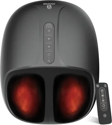 Image de Appareil de massage des pieds COMFIER Shiatsu avec fonction chauffante, appareil de massage des pieds pour la neuropathie et la fasciite plantaire, appareil de massage des pieds à pétrissage en profondeur, pour se détendre à la maison