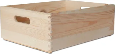 Zdjęcie produktu dla Creative Deco XL Duża Drewniana Skrzynia z uchwytami | 40 x 30 x 13 cm (+/- 1 cm) | Naturalna| Idealna na dokumenty, zabawki i narzędzia