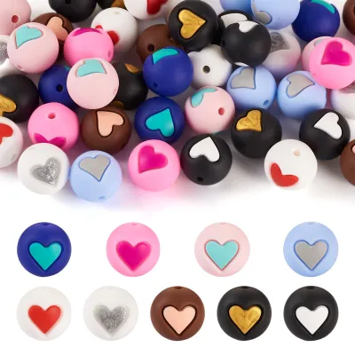 Produktbild von 45 Silikonperlen – 9 Farben für Schmuck und Dekoration