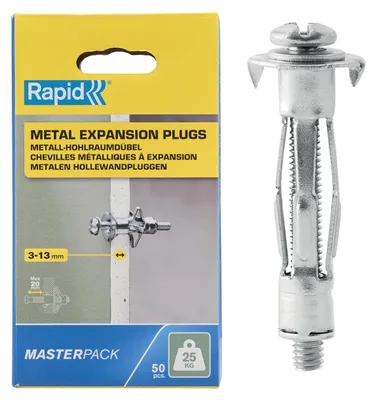 Produktbild von Rapid 5001560, Spreizdübel, Gipskarton, Stahl, Zink, Silber, PH2