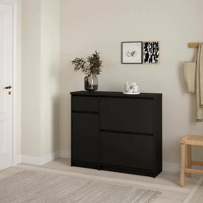 Produktbild von Dmora Schuhschrank Maxime 108.9x31.5x92.9h cm Schwarz, 12 Paar