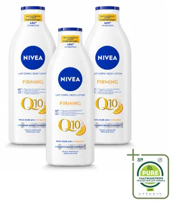 Obrázek produktu pro 3 x Nivea Q10 tělové mléko s vitamínem C, zpevňující účinek, 48 hodin hydratace, 400 ml - velkopackové balení - 3 kusy