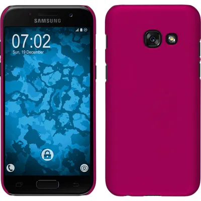 Produktbild von PhoneNatic Case kompatibel mit Samsung Galaxy A7 (2017) - Hülle pink gummiert Hard-case + 2 Schutzfolien