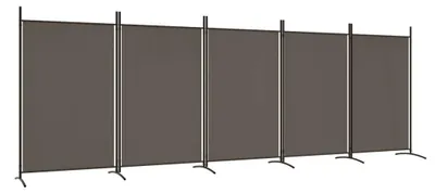 Image de vidaXL Paravent Anthracite 5 pièces 433x180 cm Tissu