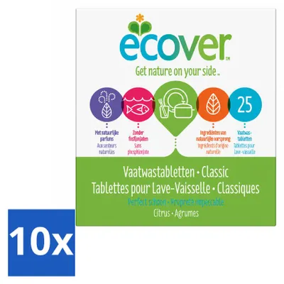 Produktbild von 10 x Ecover Classic Spülmaschinentabs - Vorteilspackung - 10 Stücke