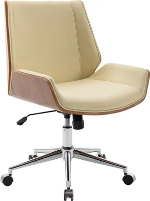 Produktbild von TPFLiving Bürostuhl Zolto Kunstleder walnuss/creme