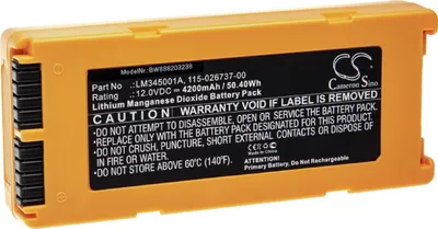 Produktbild von vhbw Batterie Ersatz für Mindray 022-000124-00, LM345001A, LM34S001A, 115-026737-00 für Medizintechnik (4200 mAh, 12 V, Li-MnO2)