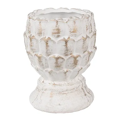 Image de Clayre & Eef Pot de fleurs Ø 11x13 cm Blanc Pierre