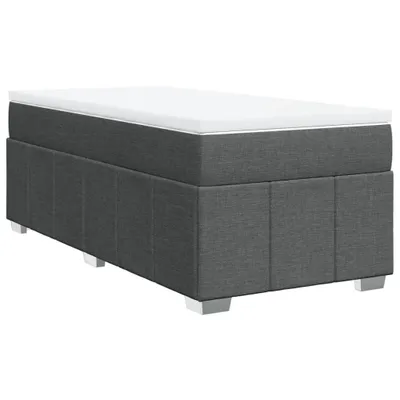 Immagine prodotto di vidaXL Letto a molle con materasso grigio scuro 90x190 cm in tessuto