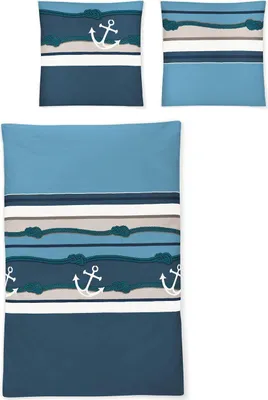 Produktbild von Irisette Mako Satin Bettwäsche 2 teilig Bettbezug 135 x 200 cm Kopfkissenbezug 80 x 80 cm Eos 753727-20 Marine