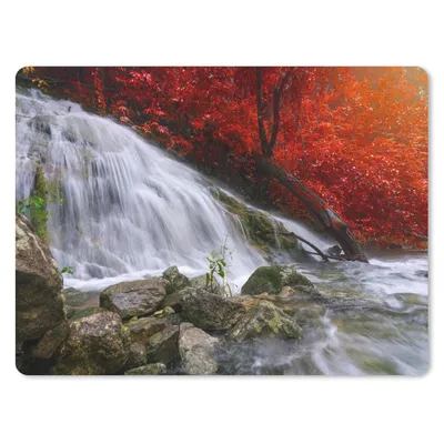 Produktbild von MuchoWow® Mauspad Mousepad Wasserfall - Felsen - Wasser - Herbst 23x19 cm - Mousepads - Maus Mat - Pad - Mausunterlage - Schreibtischunterlage - Mauspad