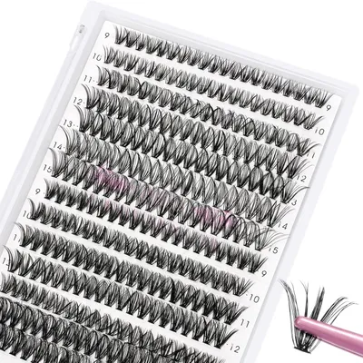 Produktbild von 280 einzelne Wimpern zur eigenen Anwendung für Wimpernverlängerungen, Wimpernbüschel, Längenmix 9-15, 30+40-D