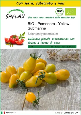 Immagine prodotto di SAFLAX Insieme di coltivazione -- Pomodoro - Yellow Submarine - 10 semi - Solanum