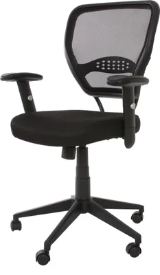 Image de Chaise de bureau professionnelle Seattle, chaise de direction pivotante, charge max. 150 kg, tissu/textile ~ noir avec accoudoirs