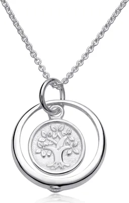 Produktbild von MATERIA Mädchen Baby Taufkette Lebensbaum - Taufgeschenk 925 Silber Kinderkette 34-37cm mit Zirkonia Stein CO-36