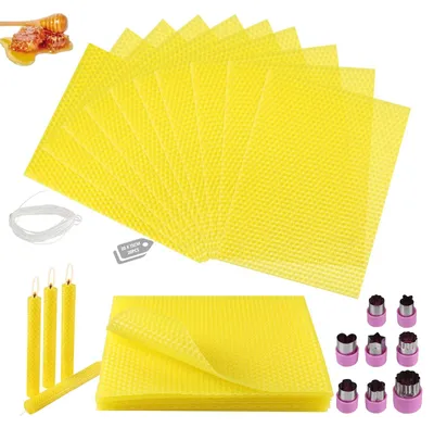 Bienenwachsplatten 20 Stück, gelb, 20x15 cm, DIY-Set