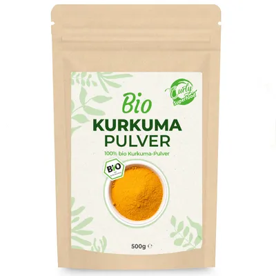 Produktbild von Kurkuma Pulver 500g – Fein gemahlen, intensiv gelb, aromatisch, vegan, ohne Zusätze