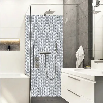 Produktbild von Duschrückwand mySpotti Shower Achill Fliesenoptik Muschel 255 x 150 cm SH-255150-1773-HB