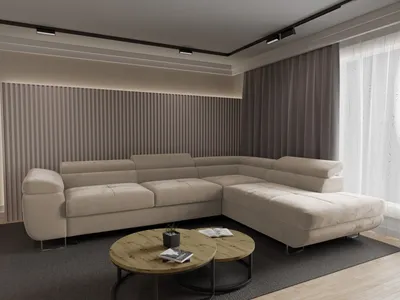 Produktbild von 4ALLHOME Ecksofa Luna mit Schlaffunktion, Couch, Sofa mit Bettkasten, Eckcouch, L-Form Seite: Rechts, Monolith 04 Beige