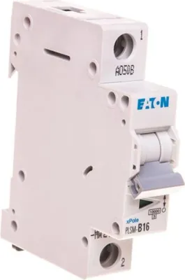 Productafbeelding van Eaton LS-schakelaar 10kA, type B, 16A/1-polig, 1TE, Eaton PLSM-B16-MW, 1 stuk.