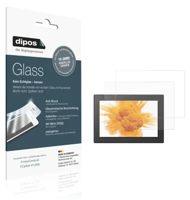 Produktbild von 2x Schutzfolie für CrossControl CCpilot V1200 matt - Anti-Shock 9H Folie dipos Glass Kunststoffglas