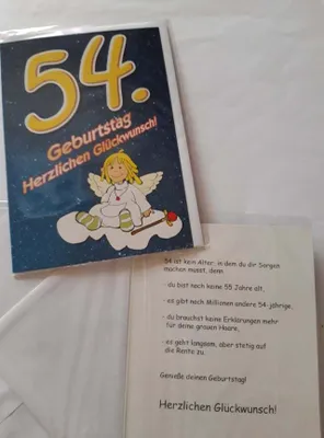 Produktbild von 1 Glückwunschkarte, 54. Geburtstag, Doppelkarte m. Umschlag, Schutzengel